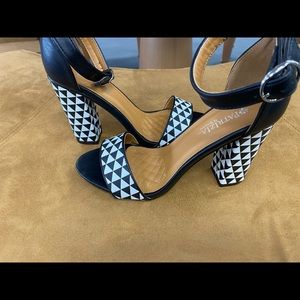 Chevron bottom heels